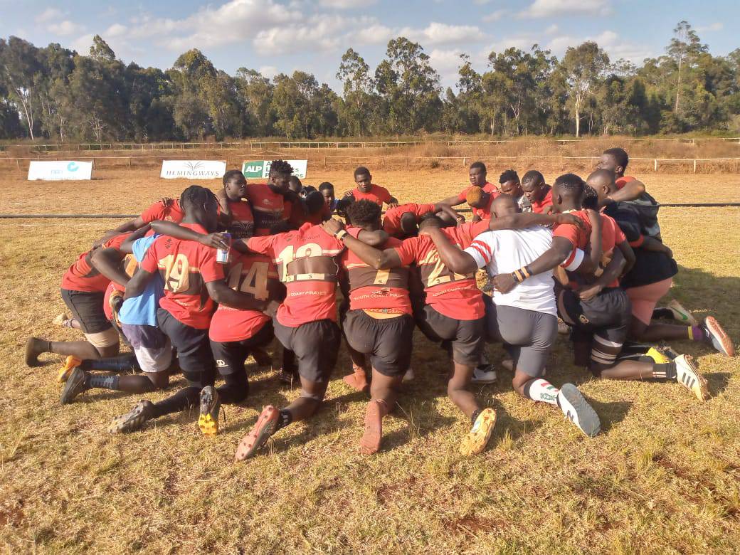South Coast Pirates players pray ahead of a KRU Championship match. PHOTO/Pirates media